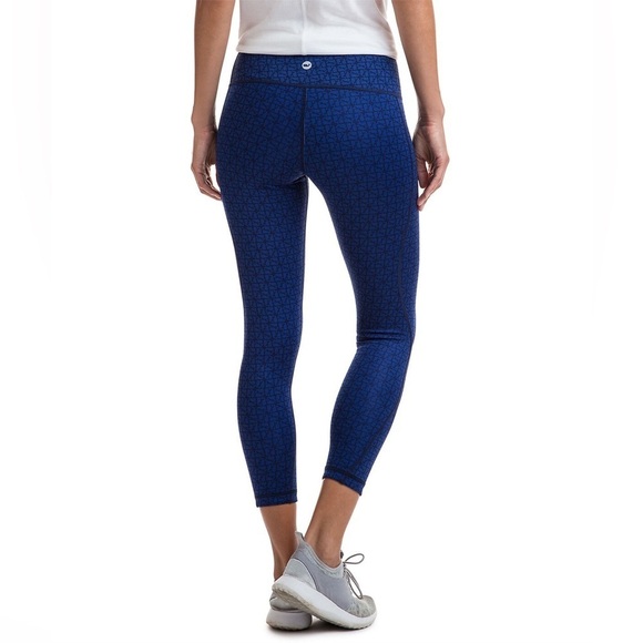 Vineyard Vines Reversible Performance Leggings Crop Yoga Pants Blue Camo Large - Picture 1 of 9